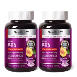 Nutri D Day Premium Prune Tablets 60 tablets x 2, total 2 month supply / 뉴트리디데이 프리미엄 푸룬정 60정 x 2개 총2개월분