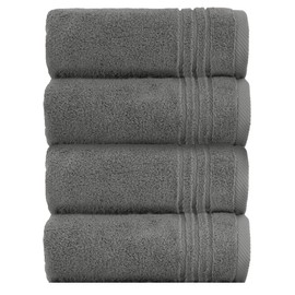 La Vida Premium Bath Towel Set 4-Piece Anthracite, 100% Terry Cotton 480 g/m², Soft and Absorbent, for Bathroom, Oeko-Tex 100 Certified, 4 x Bath Towels 100 x 150 cm