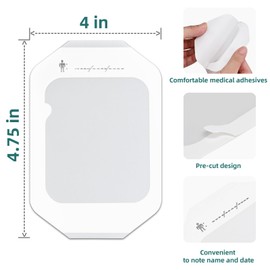 20 Pack Transparent Film Dressing, 4 in x 4.75 in Waterproof Wound Bandage Adhesive Patches for Post Surgical Shower, Transparent Film Dressing for IV Shield and Tattoo Aftercare