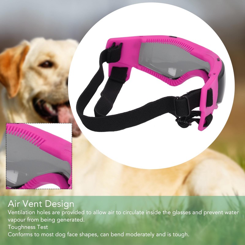 Dog Goggles UV Protection Adjustable Strap Soft Frame Waterproof Anti