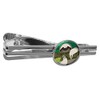 Geometric Sloth Round Tie Bar Clip Clasp Tack - Silver