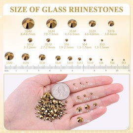 BELLEBOOST 5000PCS SS10/2.8mm Crystal Rhinestones (Crystal Aurum), Bedazzling Flatback Glass Rhinestones for Crafting DIY Nail Art Makeup Decoration, Gems Diomand Charms for Tumbler Shoes Clothing Mug