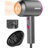 ANIEKIN Professional Hair Dryer with Diffuser: 1875W Ionic Blow Dryer and Portable Accessories for Women with Curly Hair - Grey