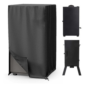 Smoker Oven Cover Protective Cover, Smoker Cover Weatherproof, Smoker Cover with Chimney, Smoker Cover, 420D Oxford Cloth Smoker Cover, Waterproof, UV-Resistant (55 x 63 x 90 cm)