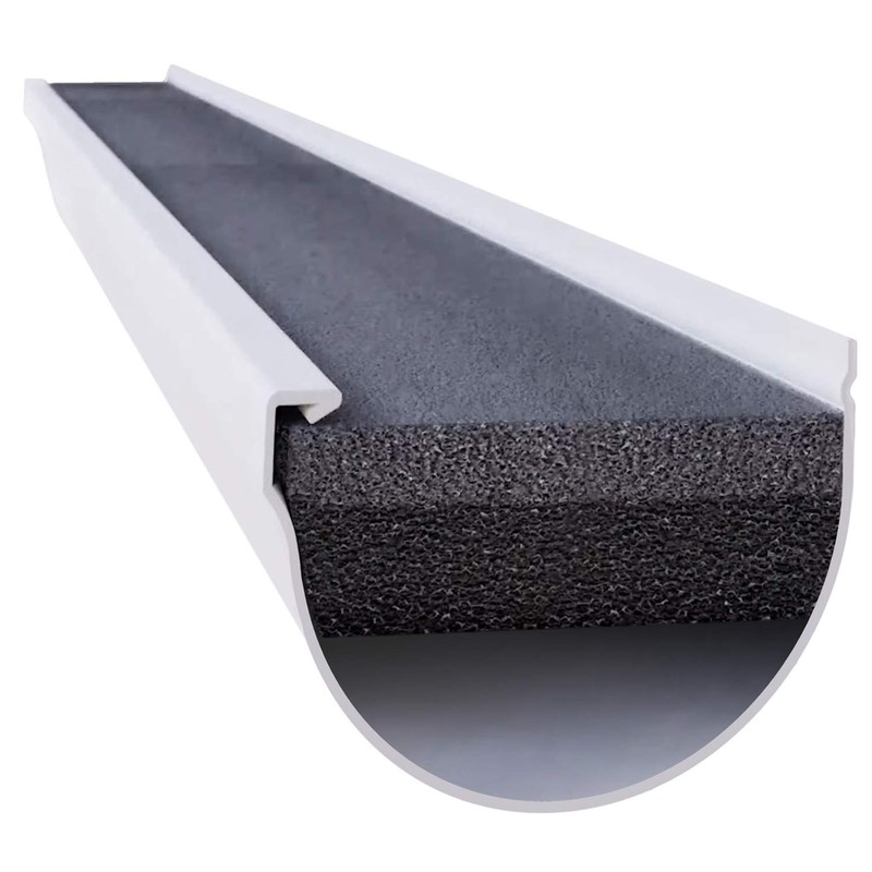 GutterStuff Pro Gutter Guard - 4-Inch Half Round Foam Gutter