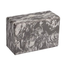 Hugger Mugger 4" Marbled Foam Yoga Block - beveled edges for comfort, dense but lightweight EVA foam, reliable support, helps with alignment, fun marbled design - Marbled Storm