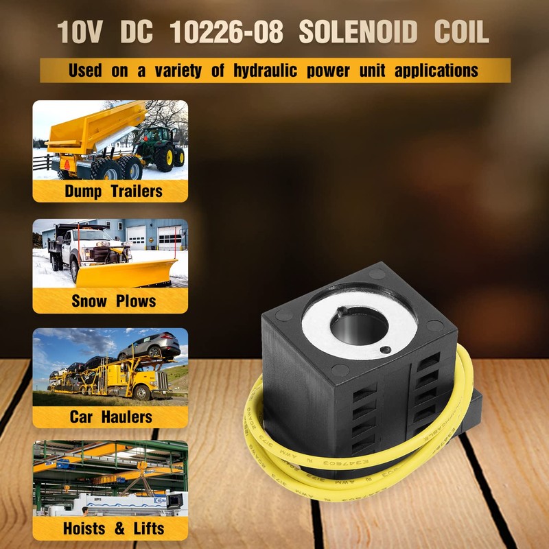 10226-08 Solenoid Coil, 10v DC, 25W, Single Lead Wire, Fits