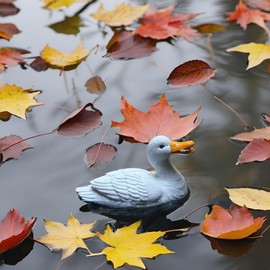 WEIZHIBA Floating Resin Duck Figurine Pond Décor Garden Lawn Patio White,6.7x3.54x4.33in