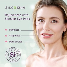 SilcSkin Silicone Eye Pads - Reusable Overnight Eye Patches, Medical-grade Silicone for Fine Lines, Crepey Skin, and Puffiness - 60 Day Supply