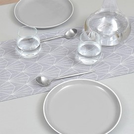 Style Decor W2701210 Laminated Table Runner, Waterproof, Nordic Table Center, 51.2 inches (130 cm), Wipable, Gray, Simple Line