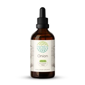 Onion B120 Alcohol-Free Herbal Extract Tincture, Concentrated Liquid Drops Natural Onion (Allium Cepa) Dried Bulb (4 fl oz)