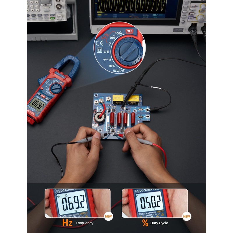 AstroAI Digital Clamp Meter Multimeter 4000 Counts Auto-ranging Amp Tester