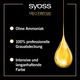 Syoss Oleo Intense Oil Colouration 1-10 Intensive Black Level 3 (3 x 115 ml), Permanent Hair Colour with Nourishing Oil, Colouration without Ammonia
