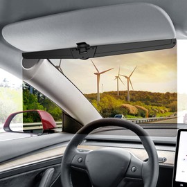 Veharvim Sun Visor Extender for Cars, Upgraded Polarized Car Visor Extender Sun Blocker UV400, Universal Visor Extension for Car Visor, Clip on Sun Visor for Car (Universal(1 Pack))