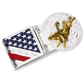 Montana Silversmiths American Made Liberty Hinged Money Clip with Bull Rider