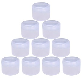 50g Empty Glass Jars, 10 Pack Round Refillable Cosmetic Container Storage Jars with Inner Liners and Lids,Perfect Travel Jars for Cosmetics, Makeup Face Cream Lotion (Transparent)
