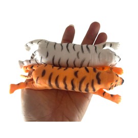 Set of 2 Sand Filled Squishy Tigers - Moldable Sensory, Stress, Squeeze Fidget Toy ADHD Special Needs Soothing Safari