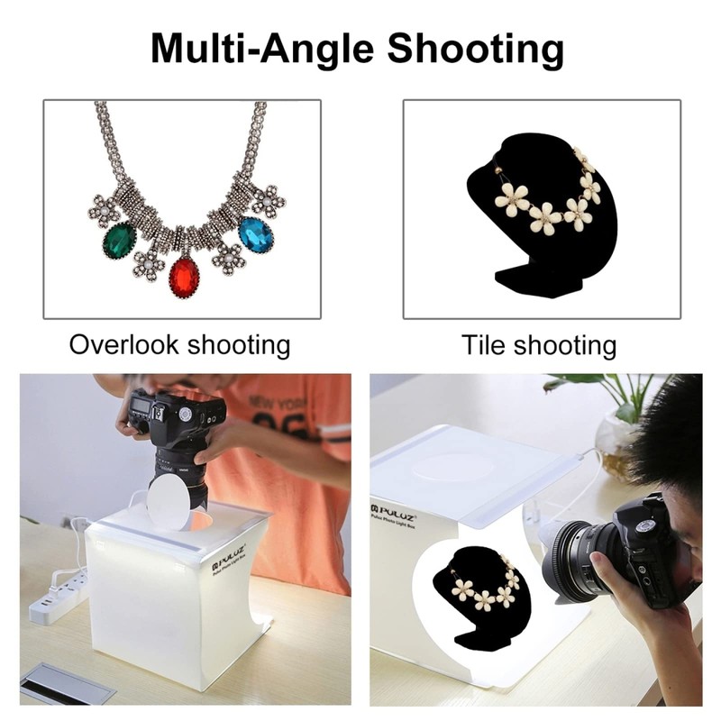 Mini Light Box Photography,PULUZ 20cm Photography Studio LightBox with 2