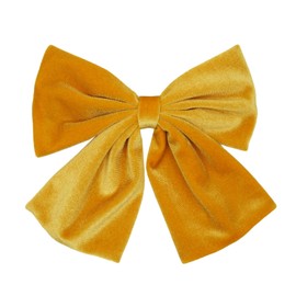 Ling & Bai Women Girls 8 Inch Large Velvet Hair Bows Clip Big Hair Bow Alligator Clip Hair Barrettes for Kids Teens (Yellow)