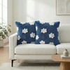 Spring Summer Pet Dog Paws Dark Blue Throw Pillow Covers