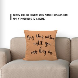 Sufamb Hug This Pillow Until You Can Hug Me Reversible Decor Throw Pillow Case Decor for Home Bedroom, 20'' x 20'' Orang Pillow case,Gift Wife,Husband,Wedding Anniversary,Long Distance Relationship