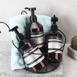 Sookdeo Dispenser Bottle for Bathroom Kitchen Refillable for Shampoo Conditioner Hand Dish Soap Lotion Oil Shower Soap Bottles with Pump, 17oz, 500ml, 3 Pack