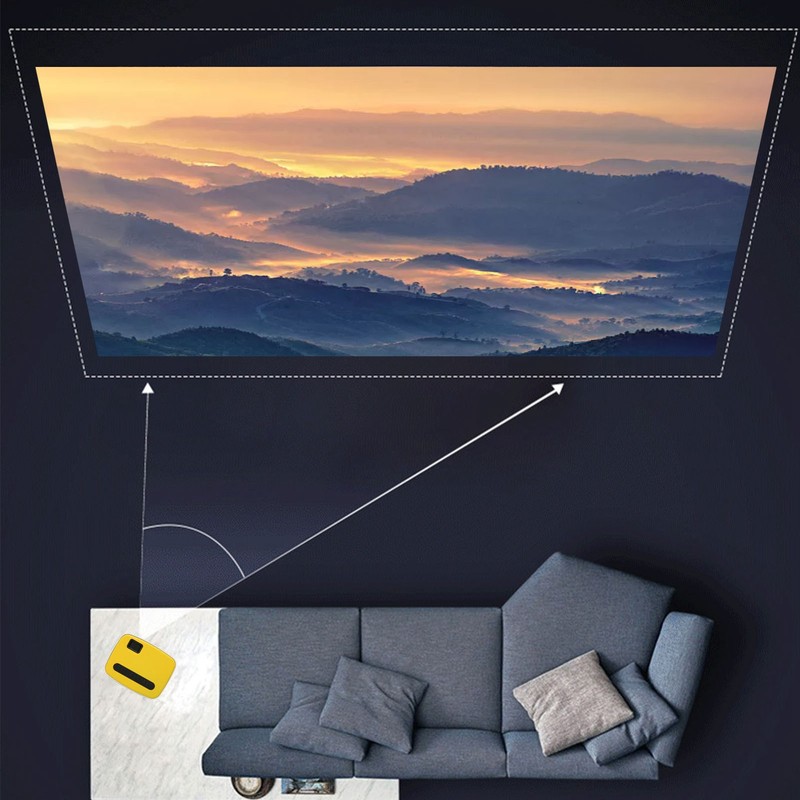 Mini Projector LED WiFi USB Connection 1080P Inbuilt Speaker Portable