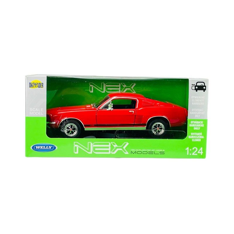 Welly Ford Mustang GT 1967 Coupe Red 1/24 Metal Model