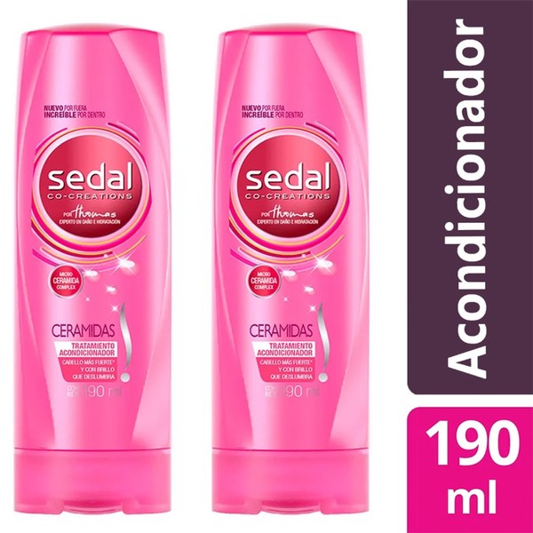 Unilever Sedal Ceramides Acondicionador Crema Enjuague Hair Conditioner Strong & Shiny Hair, 190 ml / 6.4 fl oz (pack of 2)