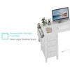 Lufeiya White L Shaped Computer Desk with Drawers & Storage