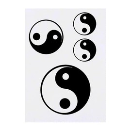 Azeeda 4 x 'Ying-Yang-Symbol' Temporäre Tattoos - Wasserfest, Hautfreundlich & Ungiftig · Transfers in Verschiedenen Größen (TO00076918)
