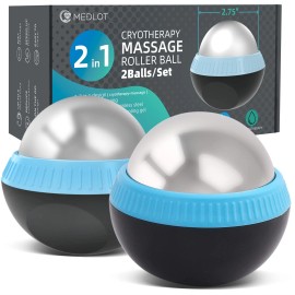 MEDLOT Cold Massage Roller Ball, Set of 2, Cryosphere Ice Therapy Ball for Bo...
