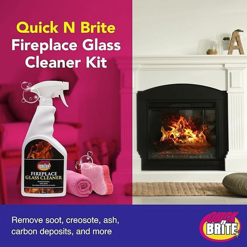 Quick'n Brite Quick ’n Brite Fireplace Glass Cleaner Kit |
