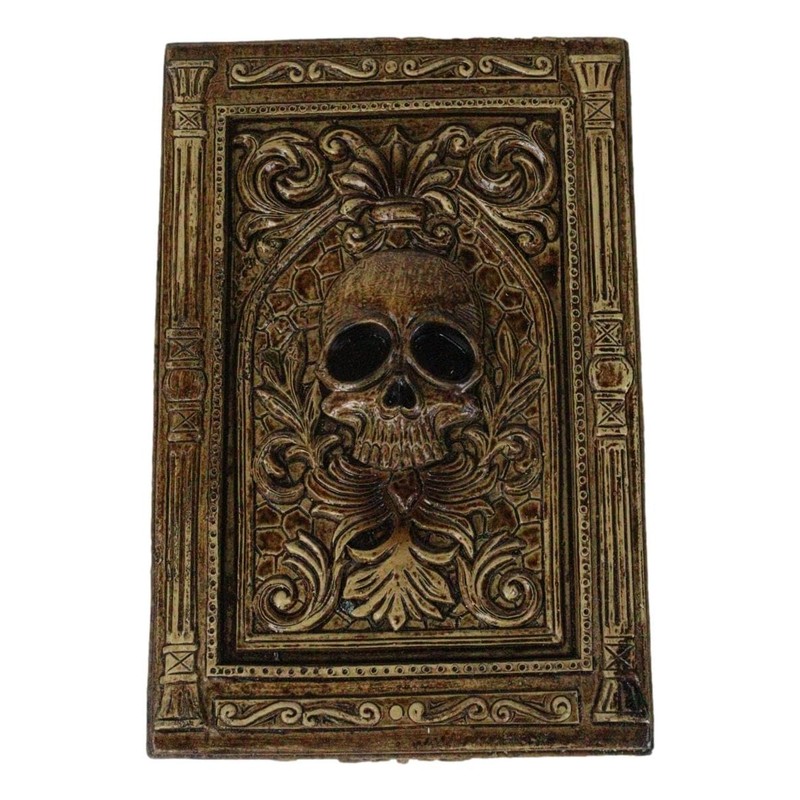 Ebros Gift Rustic Bronzed Tooled Floral Mayan Aztec Skull Wicca