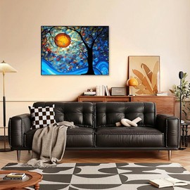 2 PCS Dimond Painting, Cuadro de Diamantes Van Gogh Noche. Pintura De Diamantes, Adecuado para Decoración del Hogar, Regalos para Niños Adultos (Estilo Azul)