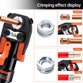 IBOSAD Copper Tube Fittings Hydraulic Pex Pipe Crimping Tools Press Crimper Pressing Pliers for Copper 1/2",3/4" and 1" and F877 Stainless PEX Press Sleeves 1/2",3/4" and 1",Suit for Tee Fitting