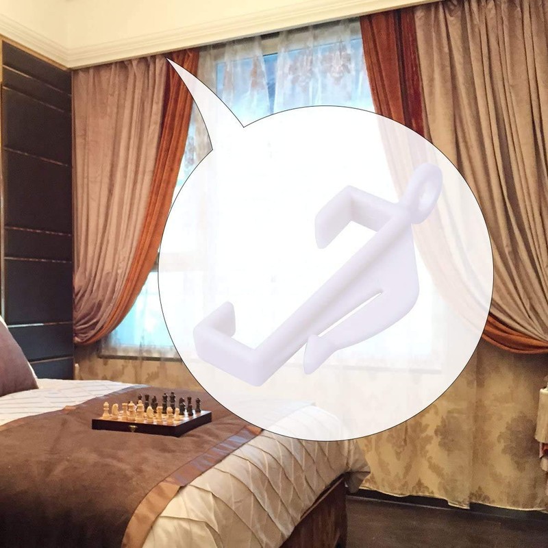 IPEAK Pack of 25 Curtain Rods Sliding Hooks Plastic White