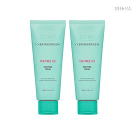 Bring Green Hypoallergenic Oil and Moisture Balance Control Tea Tree Cica Soothing Cream 100ml x 2 / 브링그린 저자극 유수분밸런스조절 티트리 시카 수딩 크림 100ml 2개