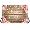 Wood Flower Happy Birthday Backdrop 8x6FT Pink Floral Butterfly Romantic