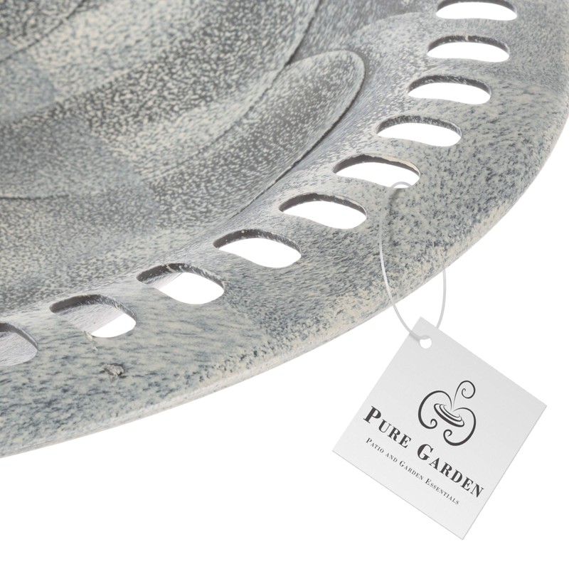 Pure Garden 50-LG1073 Grey Resin Bird Bath with Antique Design