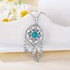 925 Sterling Silver Dreamcatcher Necklace for Women Real Turquoise Pendant