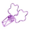 100pcs Binder Clips Cute Flower Shape Metal Hollowed Long Tail