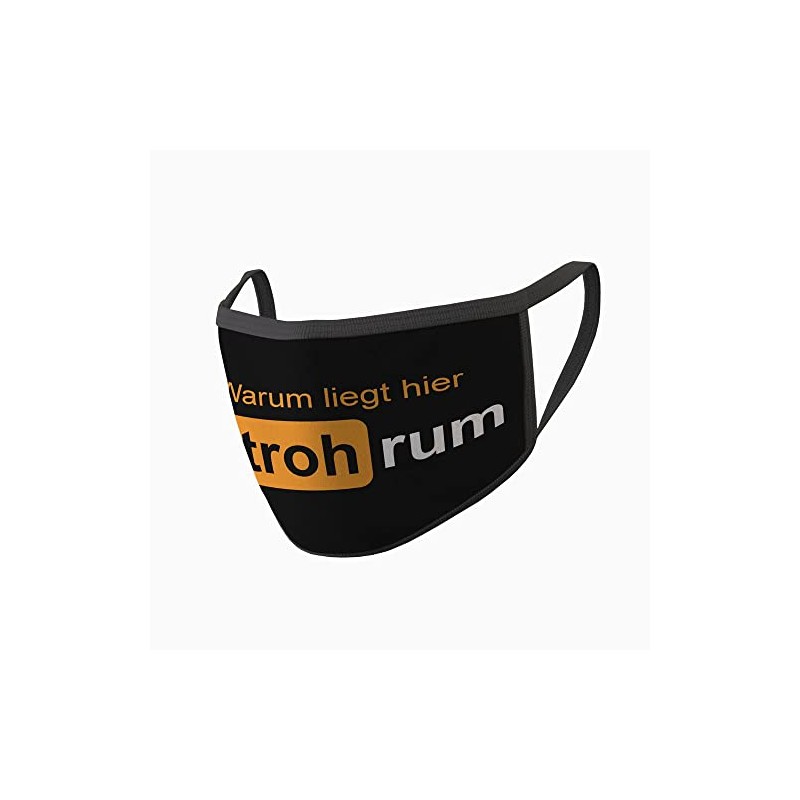 Copytec #34647 Mouth Mask with German Text "Warum liegt hier