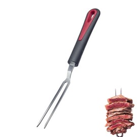 Westmark Meat Fork, Long, Slim Prongs, Ergonomic Handle, Plastic/Stainless Steel, Gallant, Black/Red/Silver, 29492270