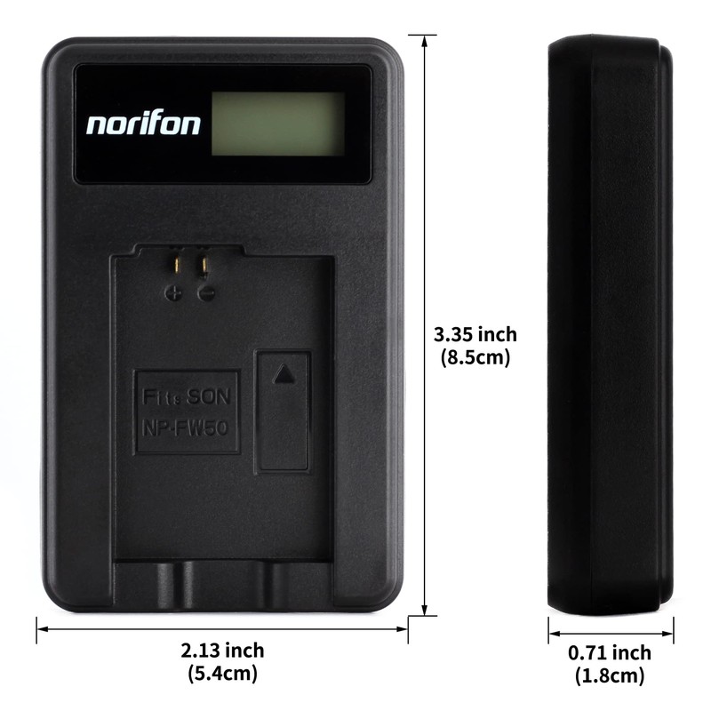 NP-FW50 LCD USB Charger for Sony Alpha 6000, 5000, 5100,
