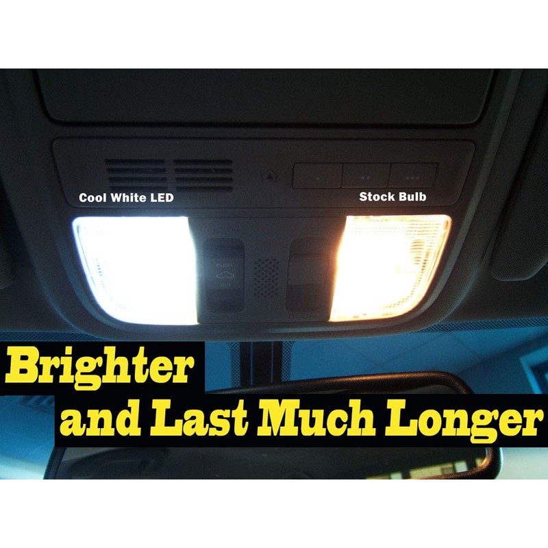 18Pc Super White 6000K Interior LED Light Bulb Kit Pack