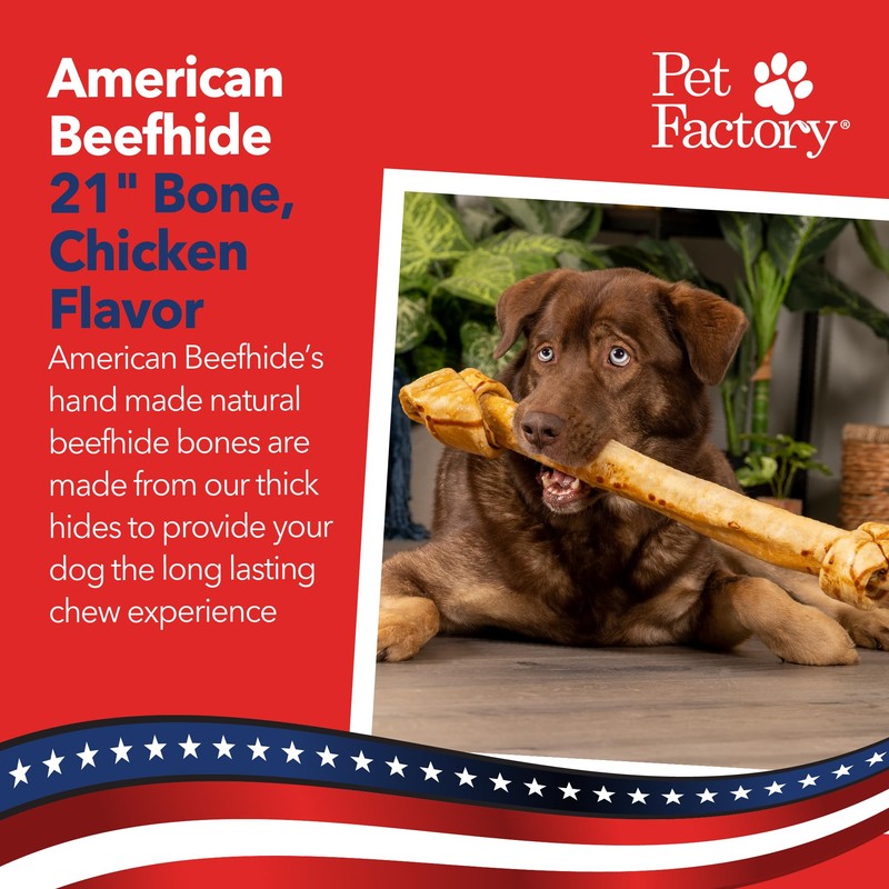 Pet Factory - Chicken Flavor American Beefhide Knotted Bone Dog