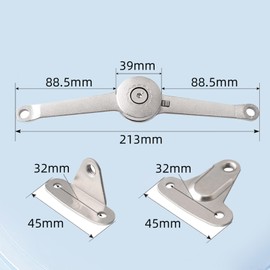 Oiieco Pack of 2 Lid Support Hinge 360° Flap Holder Soft Close Lid Support Hinges Satin for Kitchen Door Wardrobe with Screws and Allen Key