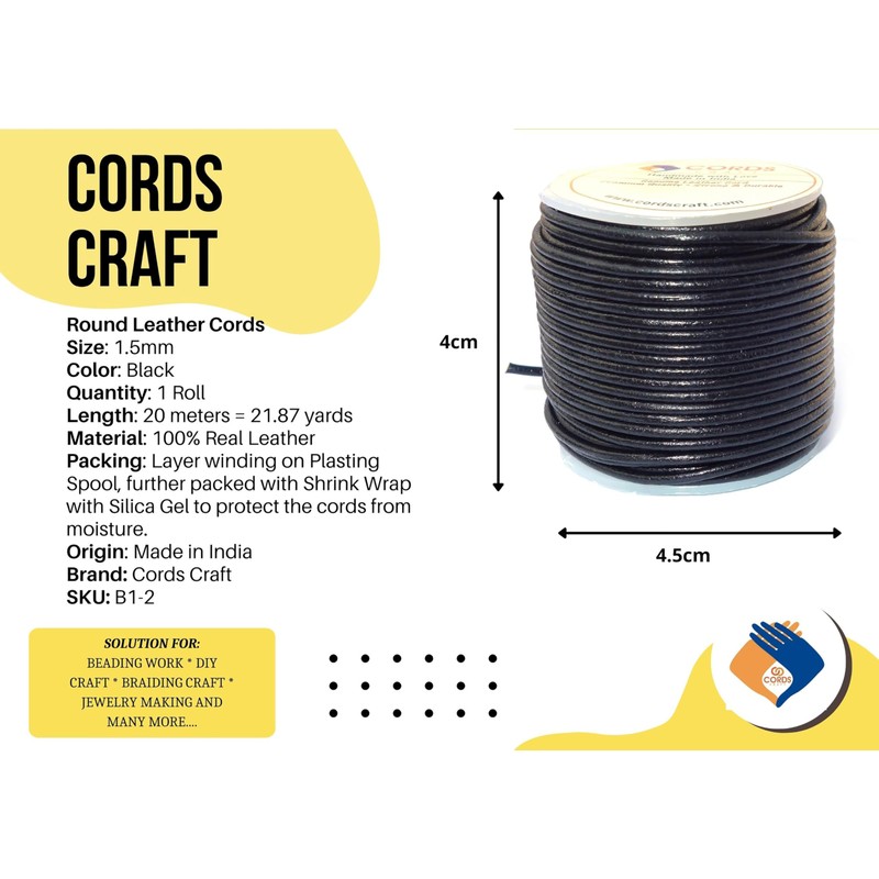 cords craft Round Leather Cord for Round Bracelet Necklaces Plain