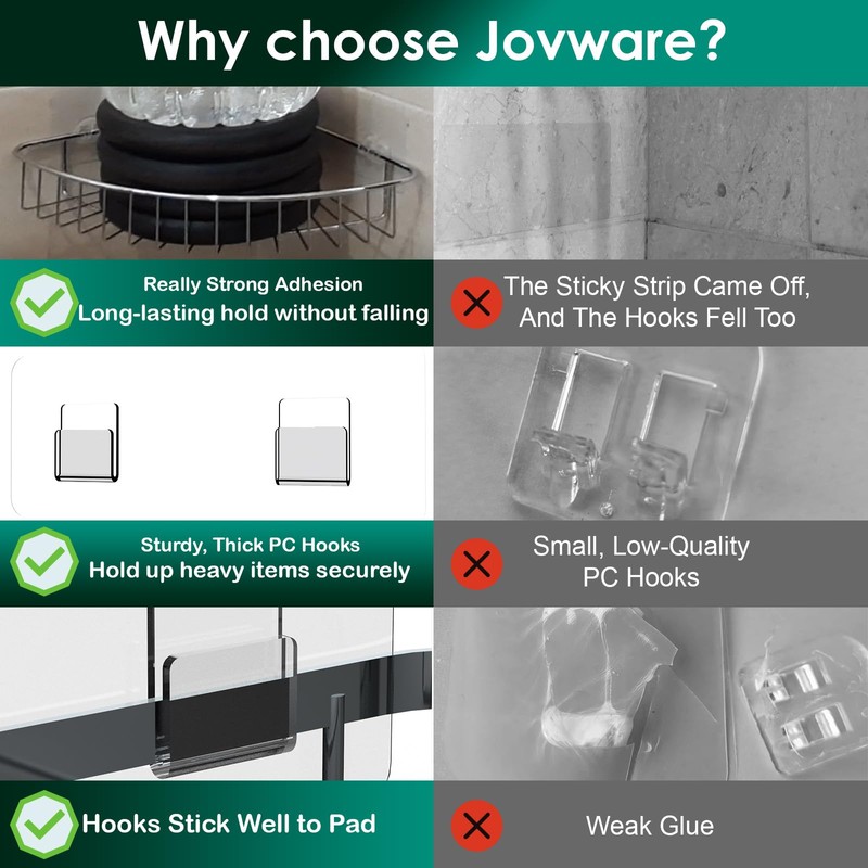 Jovware Shower Caddy Adhesive Replacement, Shower Shelf Adhesive, Shower Adhesive
